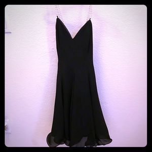 Little black dress with pearl straps